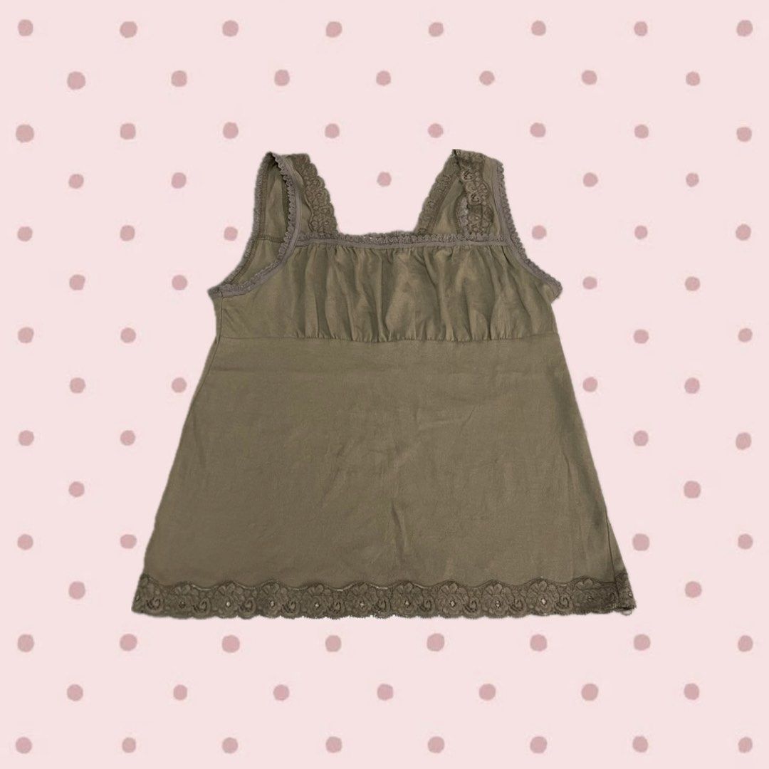 Brown Lace Top (Category: Sleeveless) located in Bacoor. Submitted by s4dee (Listing ID 1470541903, Image 1). Description: size: small on tag (can fit s-m) - cotton stretchy fabric.