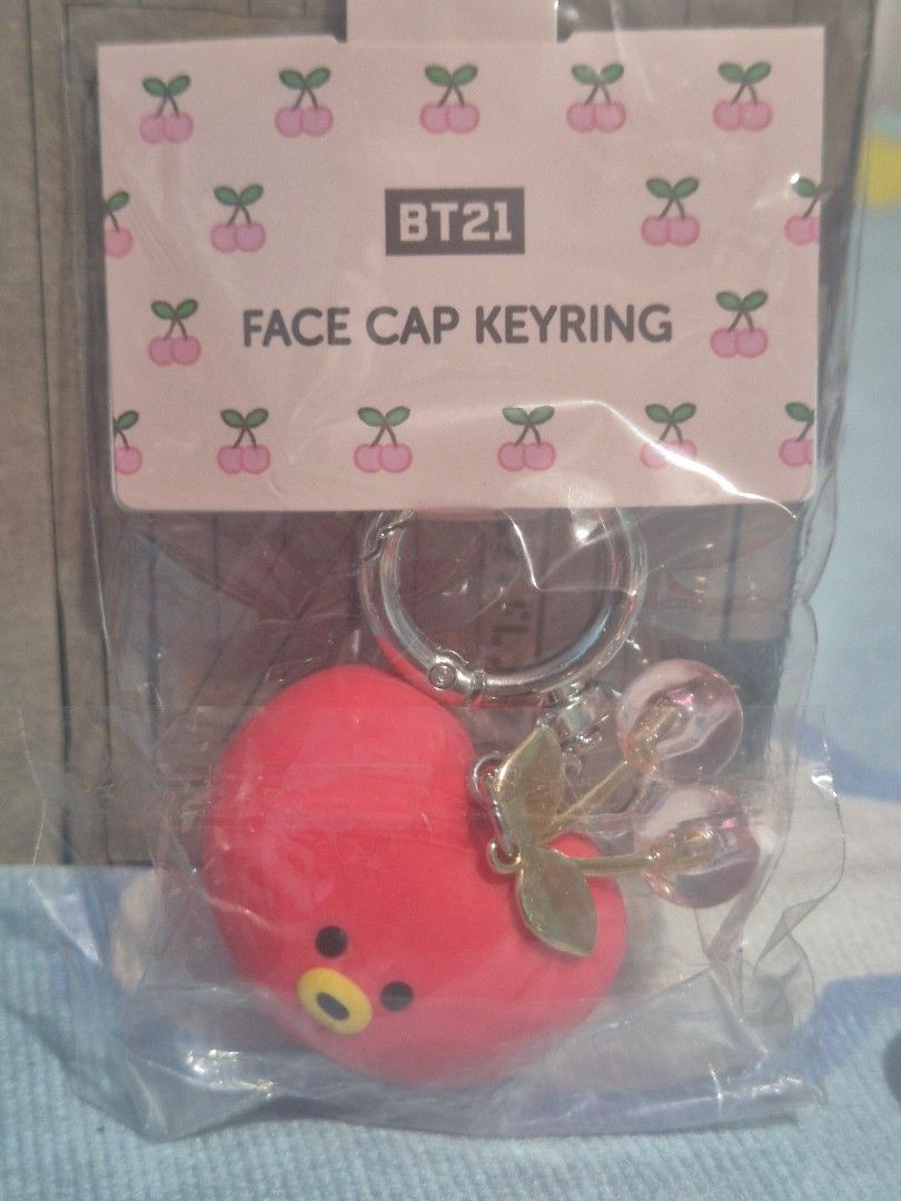 BT21 Face Cap Keyring Tata Cooky (Category: Character Goods) located in Makati City. Submitted by neri_11 (Listing ID 1470443530, Image 3). Description: - Official Line Friends merchandise - Characters: Tata & Cooky (BT21) - Features an adorable cherry charm - Material: Durable PVC and metal - Condition: Brand new, unopened in original packaging with tag. Php 780 for both. Php 400 each. .