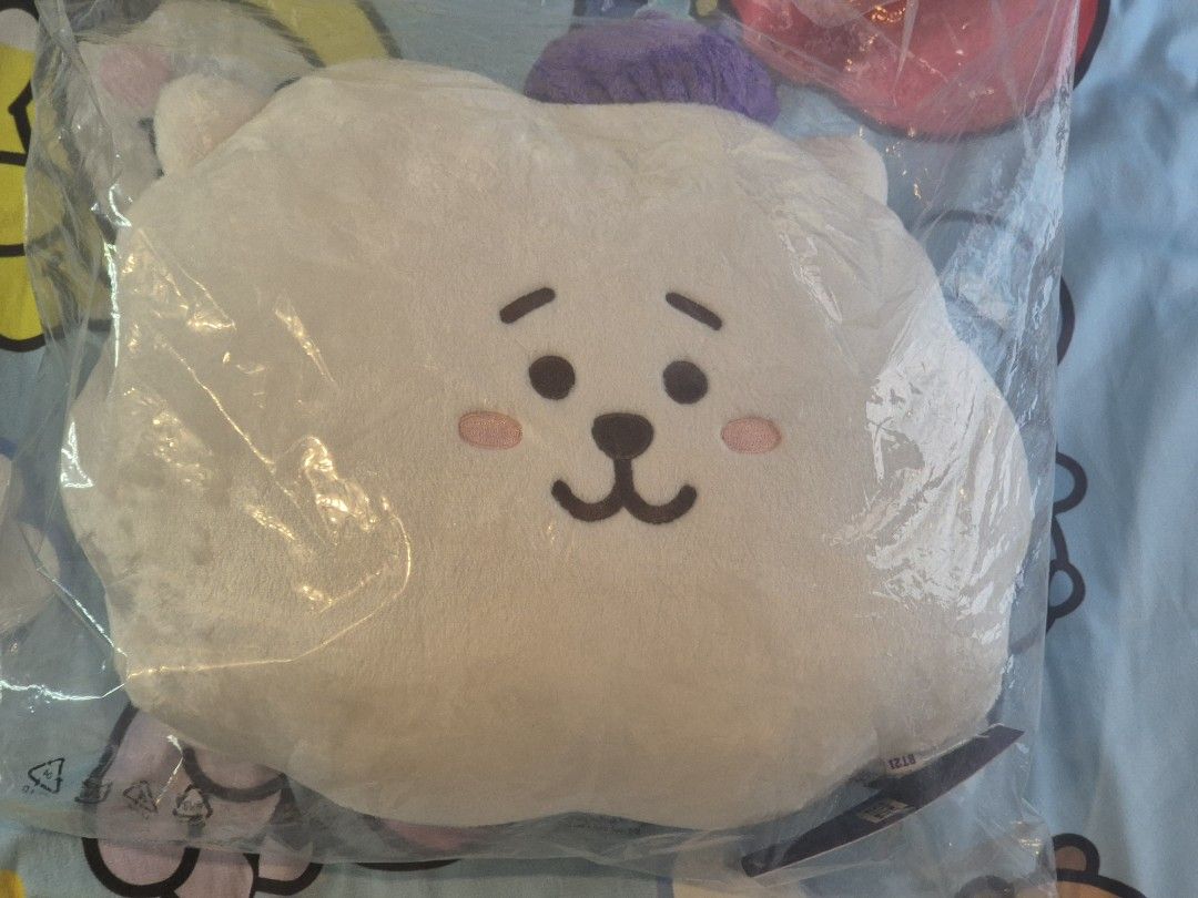 BT21 RJ Face Plush (Category: Plushies & Soft Toys) located in Makati City. Submitted by neri_11 (Listing ID 1470426384, Image 1). Description: - Official Line Friends BT21 merchandise - RJ HOPE IN LOVE face cushion - Brand new and sealed in original plastic packaging - Authentic tag attached DM for more pics or video and info. thanks.