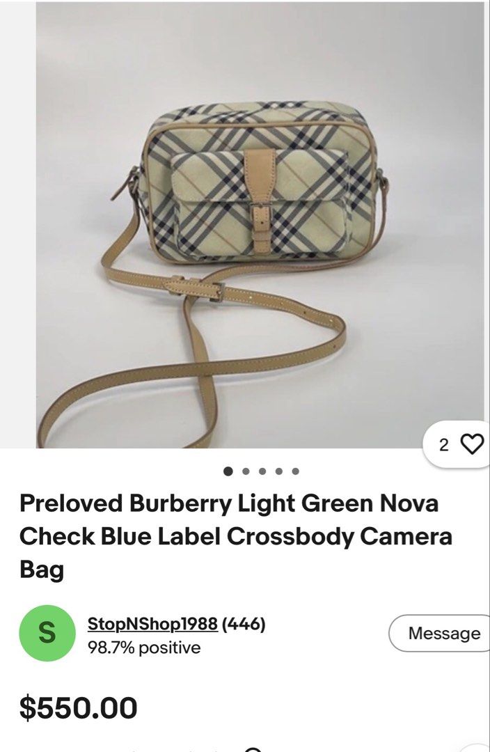 Burberry checkered camera bag (Category: Luxury Bags & Wallets) located in Manila. Submitted by prelovedbyramiah (Listing ID 1470488802, Image 2). Description: authentic like new.
