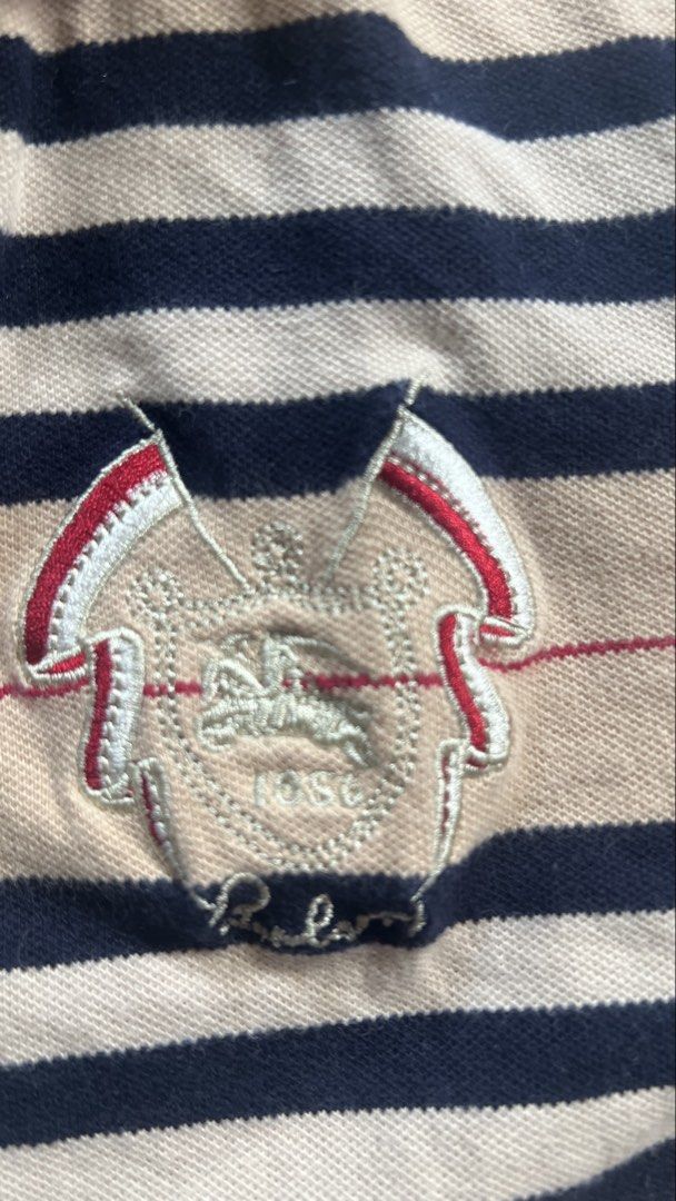 Burberry y2k polo shirt (Category: Others Tops) located in Manila. Submitted by reclaim.13 (Listing ID 1470478175, Image 3). Description: Burberry Y2k Polo Shirt Top - S - M -17 width 21 length - Excellent Condition - has minor stain washable.