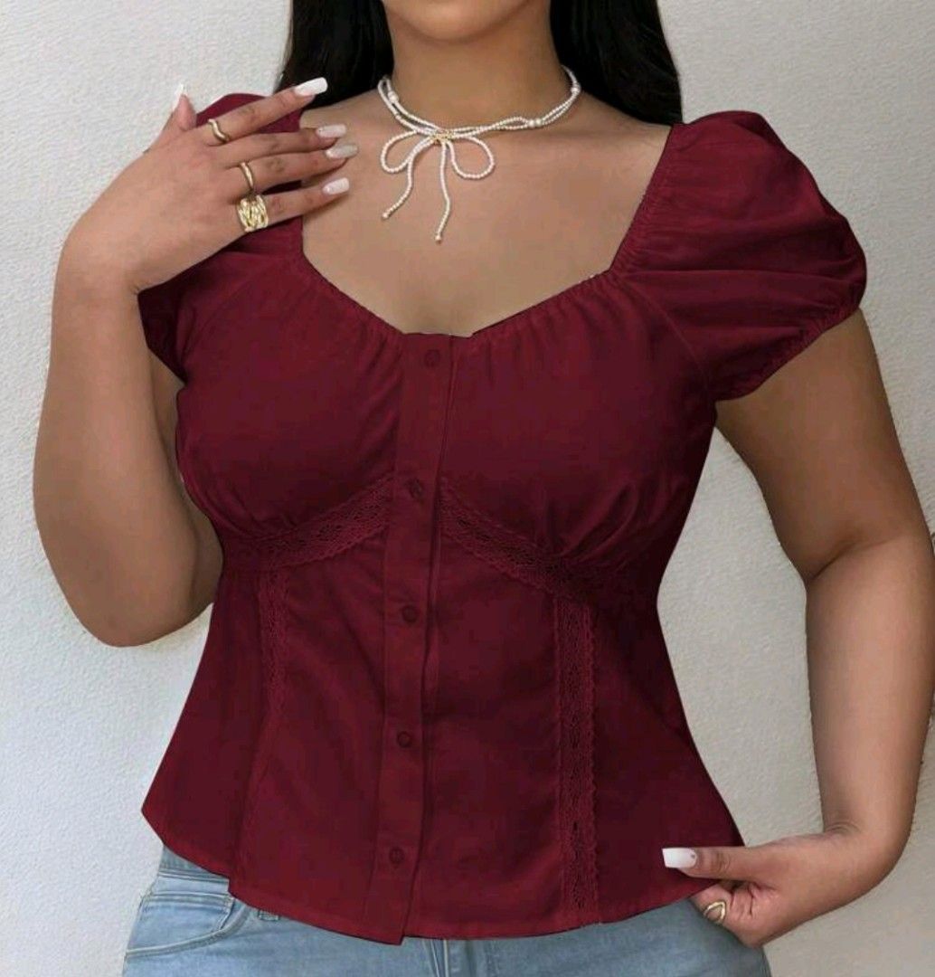 Burgundy Top Puff Sleevs (Category: Blouses) located in Iloilo. Submitted by kazanemiko (Listing ID 1470525223, Image 2). Description: RFS: naging maluwag.