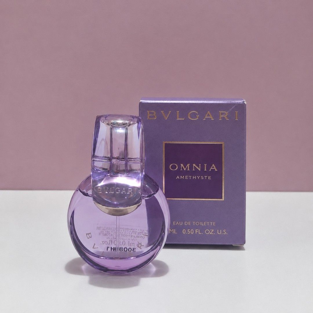 Bvlgari Omnia Amethyste Eau De Toilette 15ml (Category: Fragrance & Deodorants) located in General Trias. Submitted by swiftearth-2ba2 (Listing ID 1470355009, Image 1). Description: Authentic Bvlgari Omnia Amethyste EDT (15ml) with original purple box. slightly used.
