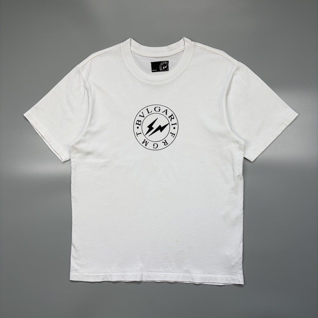 Bvlgari x Fragment (Authentic) (Category: Luxury Apparel) located in Cavite. Submitted by onebeancent (Listing ID 1470557235, Image 1). Description: Size: S to M (Men) | Large (Women's) Dimension: 19" Width | 26" Length Color: White Color Rate: 9.5/10 Issue: Hairline crack on print Condition: Excellent overall Price: 880php Additional Shipping Fee (J&T Small Pouch) 75php Luzon 100php visayas 120php mindanao.