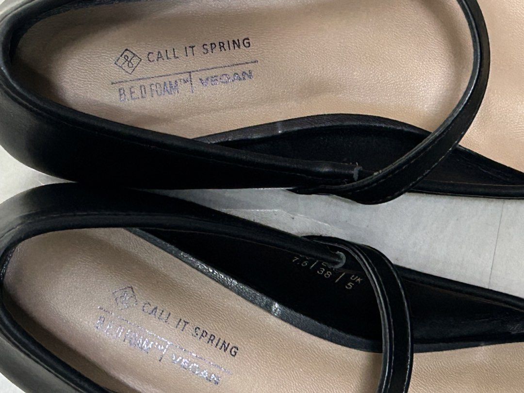 Call It Spring Black Mary Jane Flat Shoes Size 38 (Category: Flats & Sandals) located in Cavite. Submitted by cindzquette (Listing ID 1470354545, Image 2). Description: used only once for event no flaws/issues/peeling payment: paymaya/gcash rfs: decluttering courier: ggx.