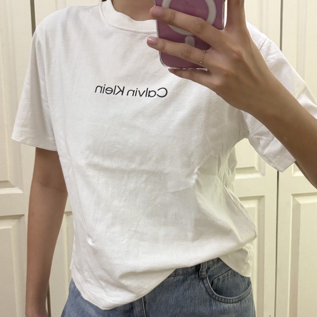 Calvin Klein white t shirt (Category: Shirts) located in Balanga. Submitted by shopflora (Listing ID 1470532165, Image 2). Description: size: xs to m.