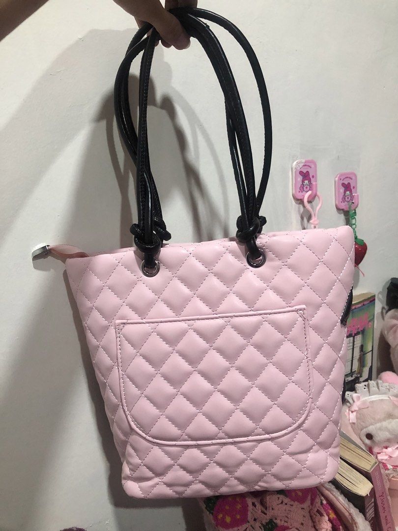 Cambon Pink and Black Tote Bag (Category: Tote Bags) located in Limay. Submitted by blueskyjiminie (Listing ID 1470447957, Image 2). Description: manage ur expectations this is not auth obviously 🩷 • minimal creasing bur good condi overall • ❗️i’m not responsible for the damage caused by the courier ❗️no return/refund .