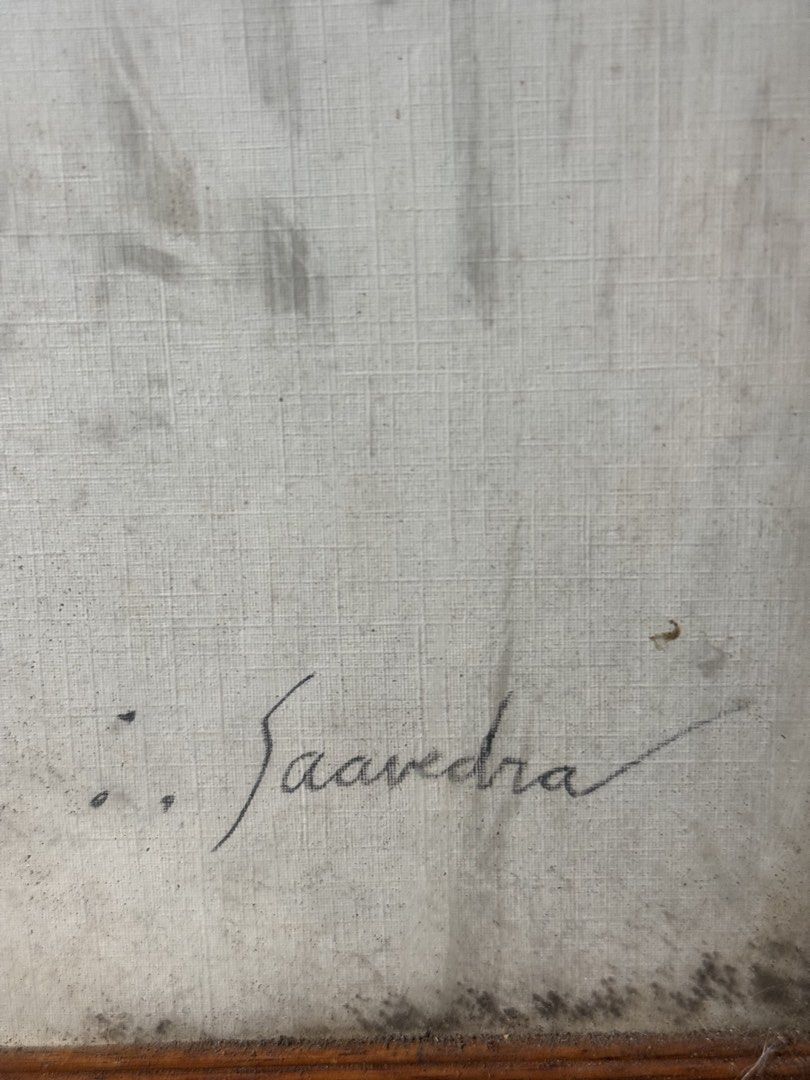 Carlo Angelo Saavedra Painting (Category: Vintage Collectibles) located in Manila. Submitted by sinaunang_gamit (Listing ID 1470465237, Image 2). Description: Carlo Angelo Saavedra Painting Frame size : 33 inches x 24 inches Signed lower right Framed with Glass ₱15k.