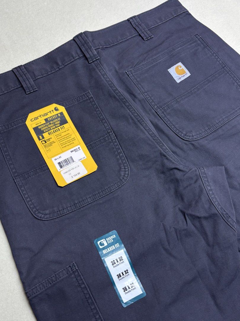 Carthoartt Rugged Flex Canvas Double-Front Utility Work Pant 36x32 (Category: Jeans) located in Manila. Submitted by jeromskito66462 (Listing ID 1470381099, Image 3). Description: - Brand: Carhartt - Style: Rugged Flex Canvas Double-Front Utility Work Pant - Color: Dark Navy - Size: 36W x 32L - Fit: Relaxed fit through seat and thighs with straight leg opening - Material: Built with stretch canvas for maximum mobility - Features: Knee pad compati