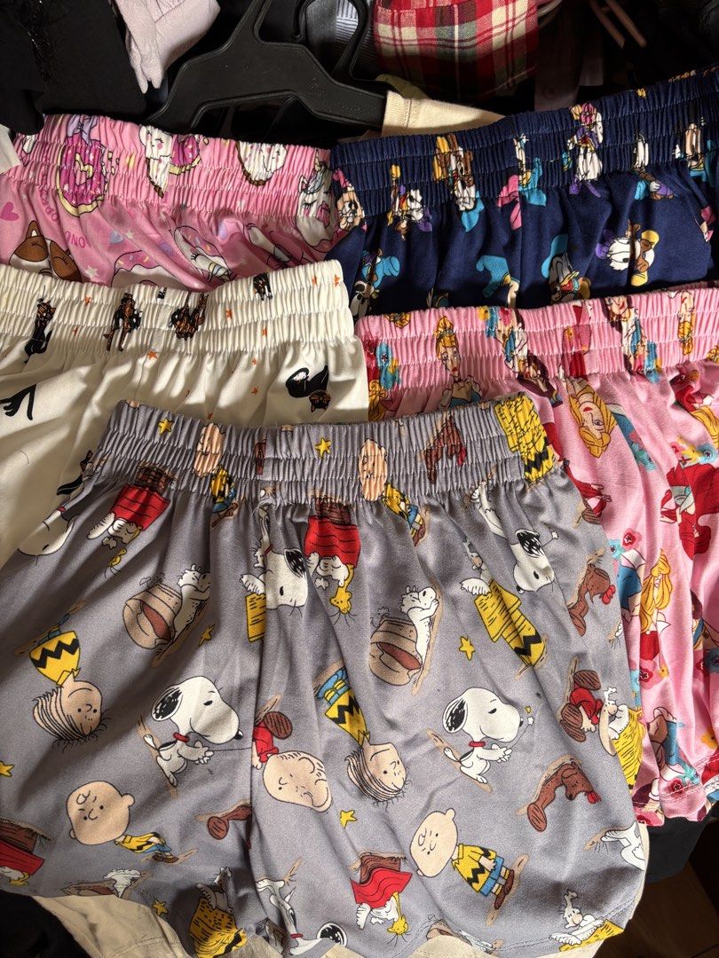 Cartoon Character Lounge Shorts Multiple Designs (Category: Shorts) located in Lipa City. Submitted by classyces24 (Listing ID 1470355567, Image 1). Description: - Super soft and comfy lounge shorts, perfect for sleeping or chilling at home - Features fun Snoopy, Disney, and cute all-over prints - Comfortable elastic waistband on every pair - Available colors: Grey, Pink, Navy Blue, and White - Selling options: Available as a bundle or individual
