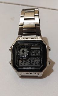 Jam Tangan Digital Casio A100WEF-1ADF Unisex, Fesyen Pria, Jam Tangan ...