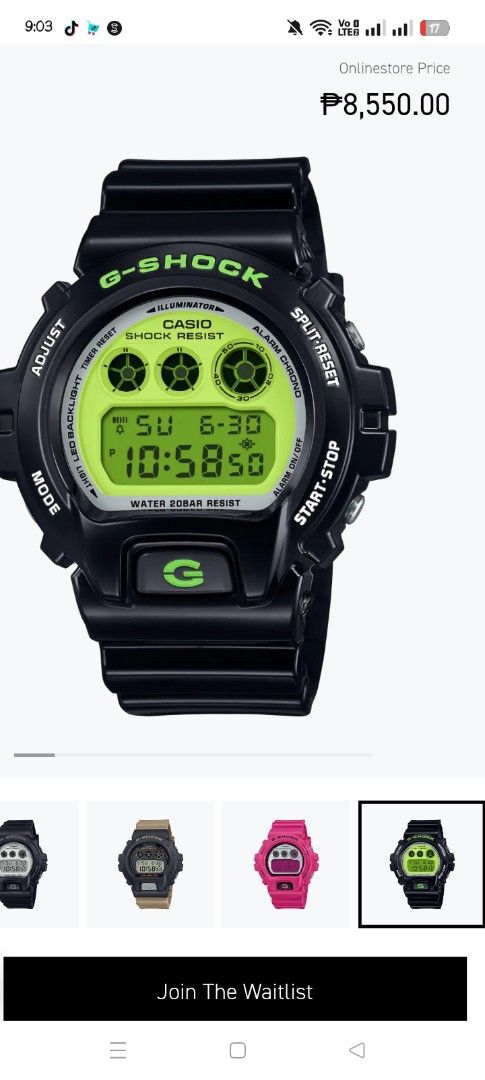 Casio G-Shock DW-6900CS Black Green Watch (Category: Men's Watches) located in Baguio. Submitted by ninav_08 (Listing ID 1470378331, Image 1). Description: - Model: Casio G-Shock DW-6900CS (Module 3230) - Colorway: Black with bright green accents - Condition: Fully functional with normal everyday wear on the case and strap - Features: Digital display with EL backlight, resin band and bezel, stainless steel screw lock back plate - Water Resistance