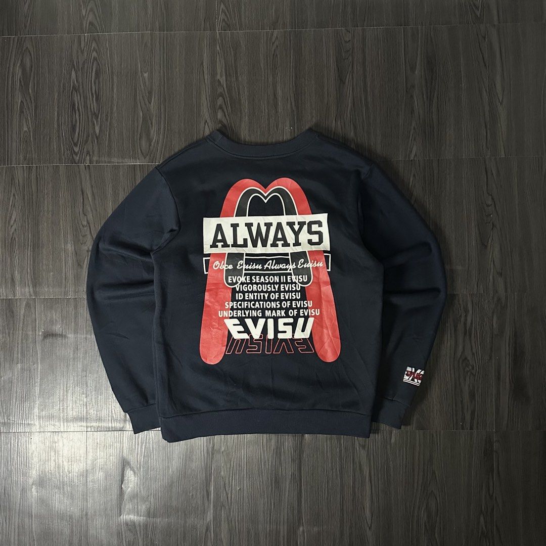 CHAMPION x EVISU (Category: Formal Shirts) located in San Jose del Monte. Submitted by xanthrift2.0 (Listing ID 1470457209, Image 1). Description: EVISU x CHAMPION SWEATER color rate: 10/10 dimes: 21 x 27 (medium) ₱1,499.