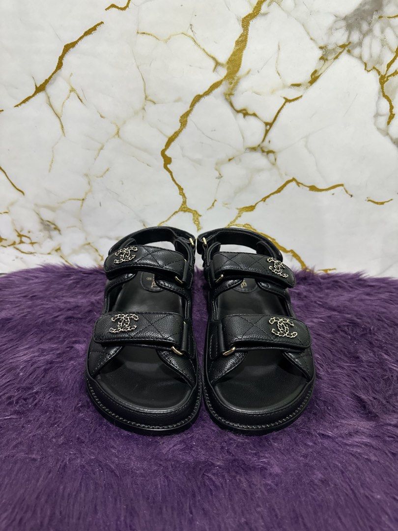 Chanel dads sandal (Category: Flats & Sandals) located in Marikina City. Submitted by georgiaprelovestuff (Listing ID 1470456964, Image 1). Description: size 38 PLEASE READ BEFORE MAKING AN OFFER: 🔹No inclusions since this is preloved 🔹NO to low ballers please 🔹NO meetups due to busy schedule 🔹If you make an offer, please get the item let's not waste each other's time 🔹NO return NO exchange NO cancellation 🔹Please manage your expectation si