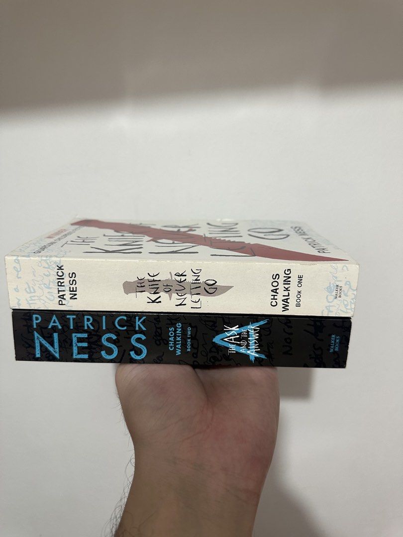 Chaos Walking Series Books 1 & 2 by Patrick Ness (Category: Storybooks) located in Bacoor. Submitted by jayhunt123 (Listing ID 1470511899, Image 1). Description: FOR SALE The Knife of Never Letting Go - Book 1 The Ask and the Answer - Book 2 150 each If take all - 260 Cavite .