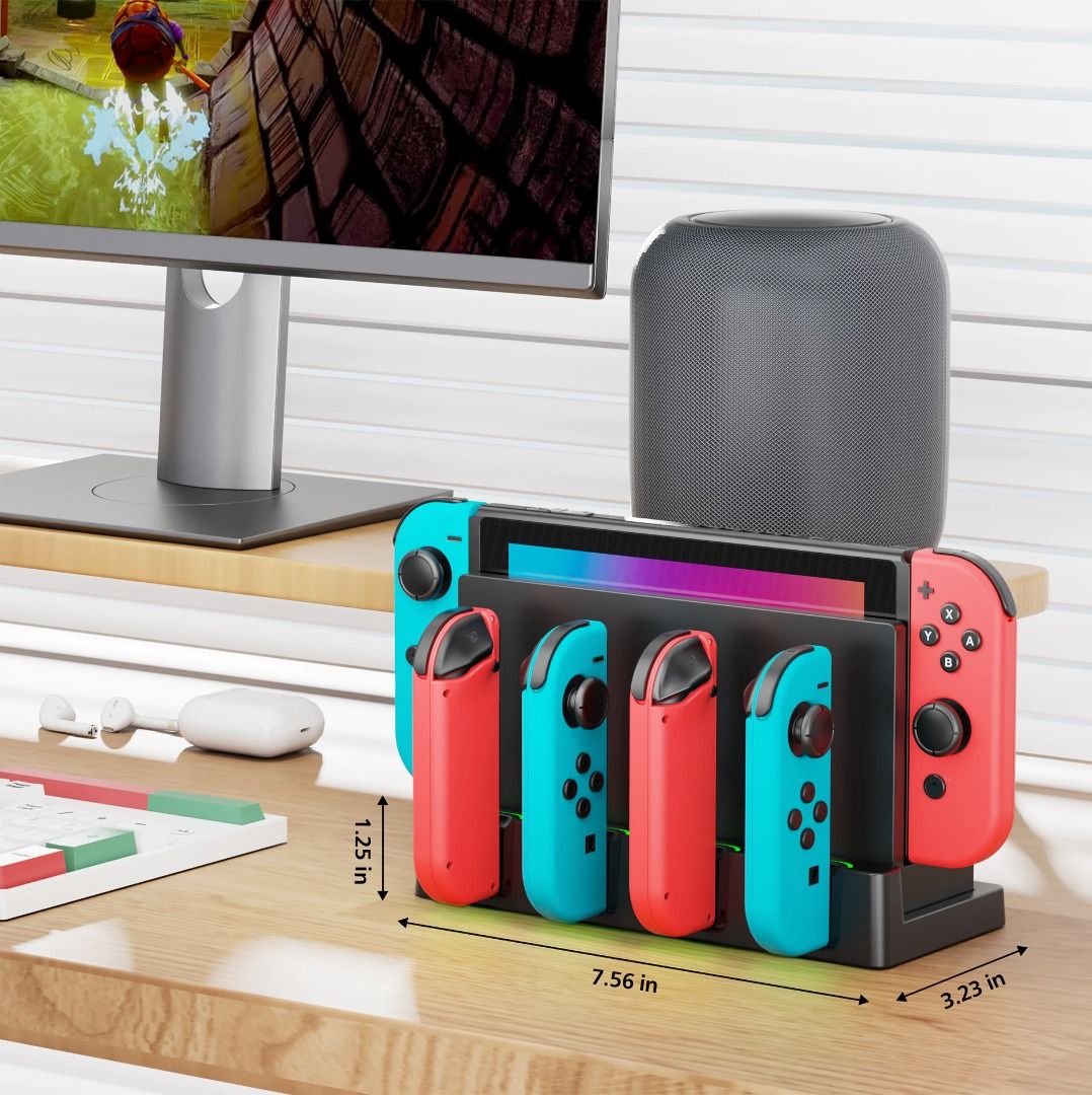 Charging Dock Station For Nintendo Switch/OLED, Joycon Controller ...