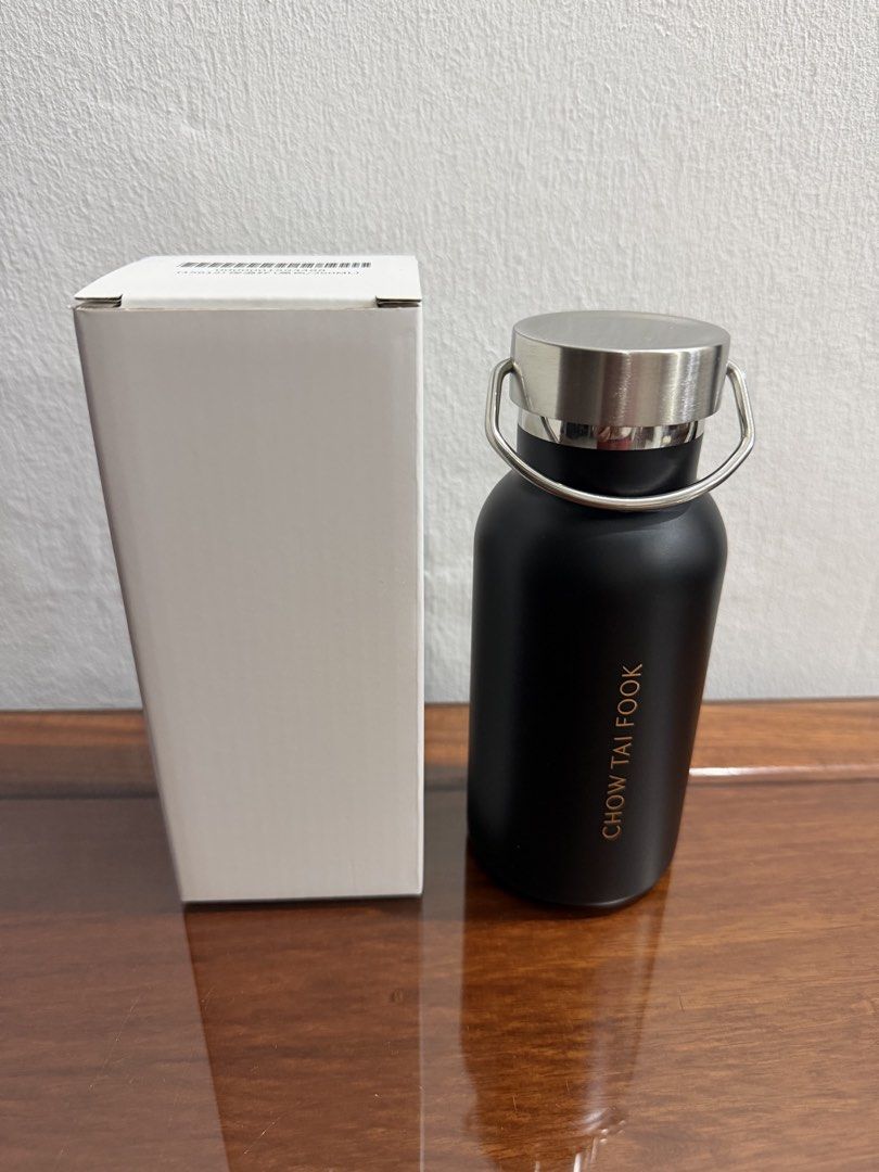Chow Tai Fook Black Insulated Water Bottle 360ml, Furniture & Home ...
