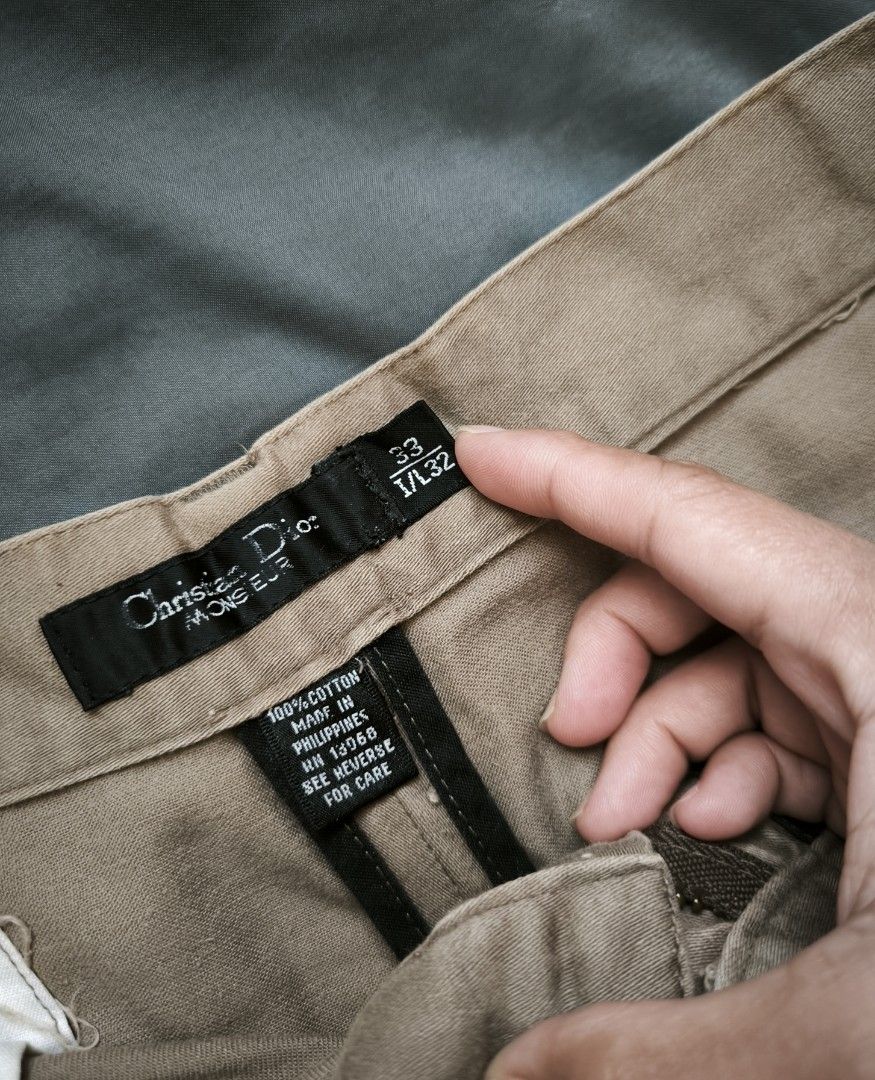 Christian Dior pants (Category: Chinos) located in Manila. Submitted by wearforce (Listing ID 1470499338, Image 1). Description: Christian Dior pants color: cream fit: M-L color rate 9/10 in good condition 750 + sf.