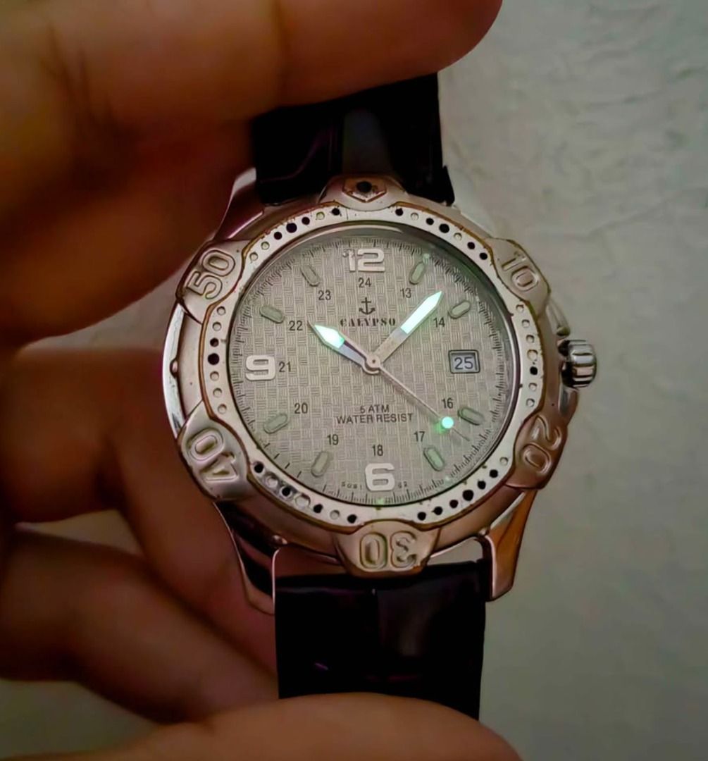 Citizen Calypso *Arabic Military Grey Dial* (Category: Men's Watches) located in Caloocan City. Submitted by preserve_timepieces (Listing ID 1470521113, Image 3). Description: -Kindly Please Read The Descriptions First Before you message. -Auto pass sa Kwentuhan | Please respect each other's time. -Watch Only. -Newly polished. -P1400 (fixed price) + shipping fee. -Brand: Citizen -Dial: Grey Textured. - Case Width: 41.5mm. - Lug-to-lug height: 46m