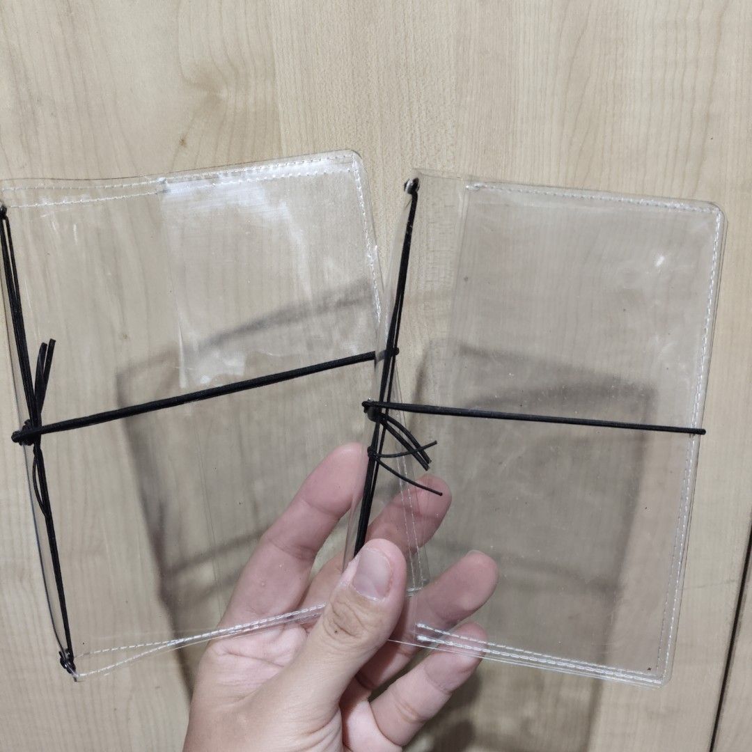 Clear Vinyl Journal TNs (Category: Other Stationery & Craft) located in Manila. Submitted by vintage.hoarder (Listing ID 1470372398, Image 2). Description: a5 slim - 600 (fits large moleskine weekly) pocket plus - 400 (fits 15.2 x 25) pocket - 350 (fits 3.5 x 5.5) all TNs have pockets, bifold with 2 strings .