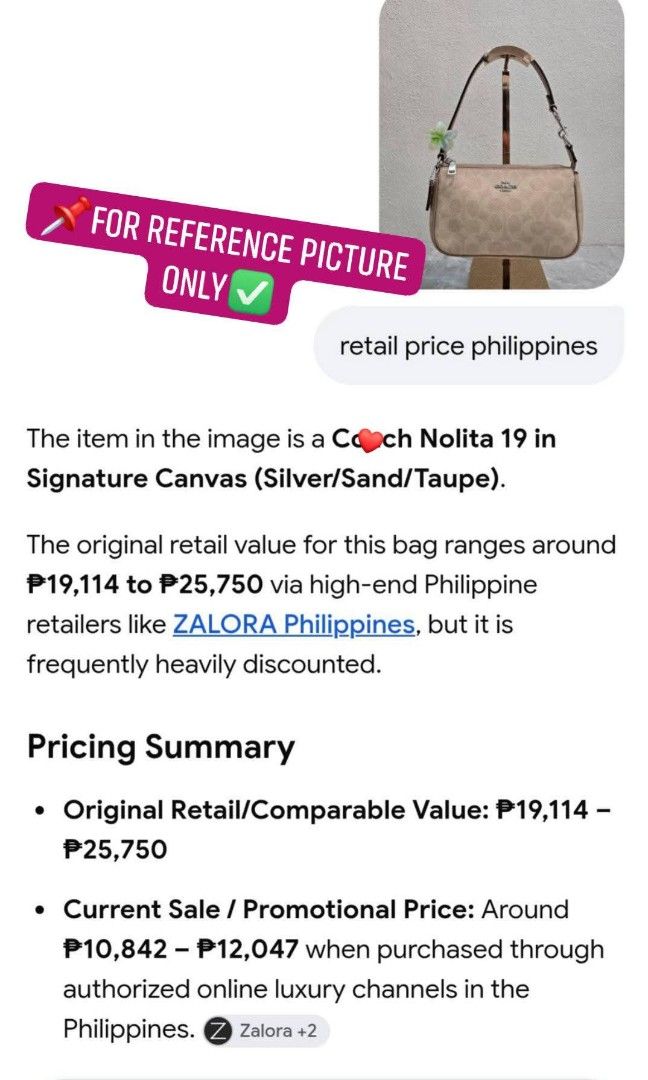 Coach Shoulder Bag Y2K Authentic💯💯 (Category: Shoulder Bags) located in Davao. Submitted by SecondhandItems97 (Listing ID 1470440904, Image 3). Description: Small size Includes generic dustbag.