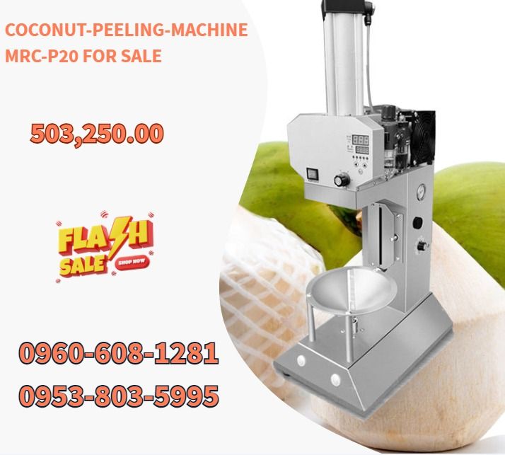 Coconut-Peeling-Machine MRC-P20 for sale (Category: Everything Else Others) located in Lapu Lapu. Submitted by purebird.d6b6a1 (Listing ID 1470438127, Image 1). Description: ●Capacity : 6-10seconds one piece ●Voltage : 220(v)50(hz)vi ●Power : 0.75(kw) ●Conical tray diameter : 22cm ●Scope of application : 100~240mm in diameter ●Finial Product size : 100~160mm in diameter ●Gas Consumption : 50L/min with a pressure of 0.5Mpa, 6 times per minute ●NW/