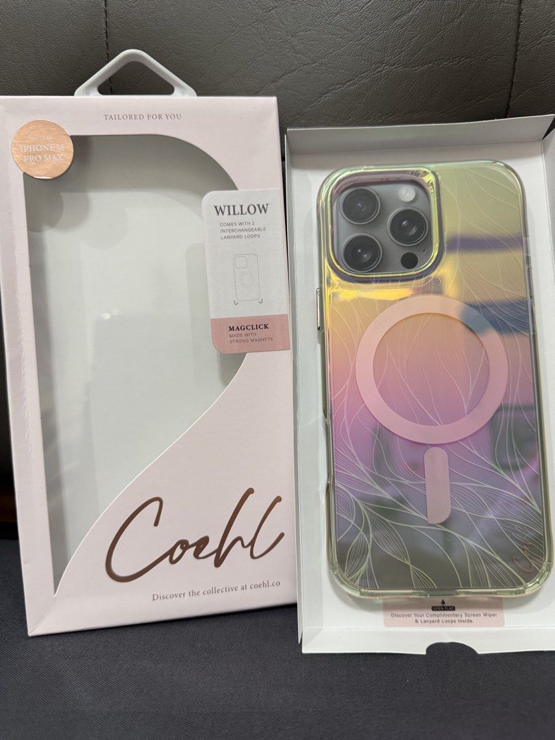 Coehl Willow Case for iPhone 16 Promax (Category: Cases & Sleeves) located in Makati City. Submitted by shiemanalo (Listing ID 1470556393, Image 1). Description: Coehl Willow with Hydrogel iPhone 16 ProMax.