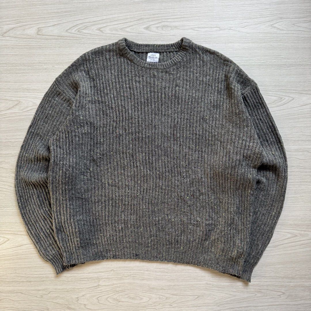 Coen loose silhouette knit sweater (Category: Coats, Jackets and Outerwear) located in Zamboanga. Submitted by rustic.rev (Listing ID 1470466067, Image 1). Description: Coen loose silhouette knit sweater In excellent condition Tagged: L Actual Measurements: Pit to pit: 27” Length: 26” Shoulders: 25” Sleeves length: 26”.