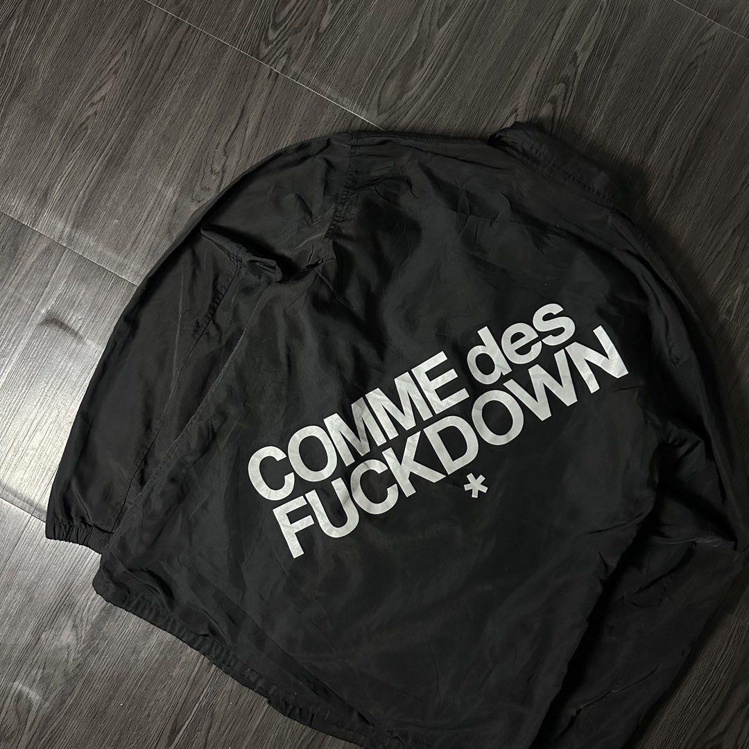 COMME des FCKDOWN (Category: Formal Shirts) located in San Jose del Monte. Submitted by xanthrift2.0 (Listing ID 1470456868, Image 2). Description: COMME des F*CKDOWN WINDBREAKER color rate: 9.9/10 dimes: 22 x 28 (medium) ₱1,399.