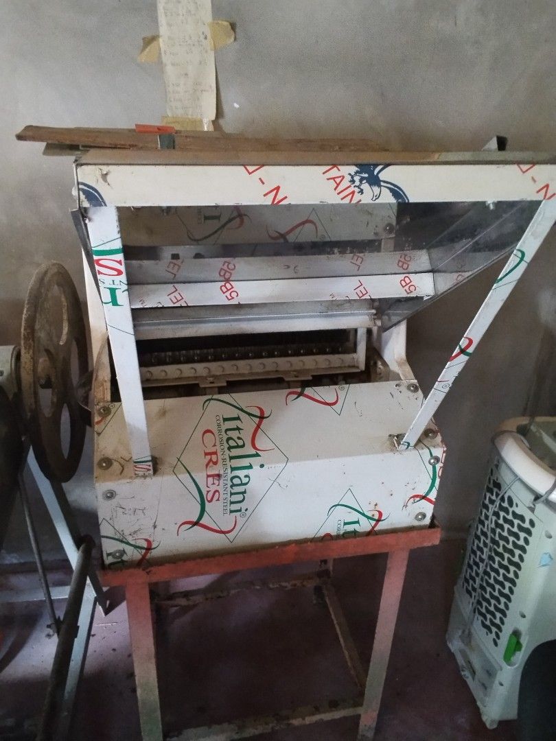 Complete set bakery equipment (Category: Bakeware) located in Lubao. Submitted by sofiangel (Listing ID 1470491556, Image 3). Description: Oven 12 tray capacity, bread slicer, flour muxer, bangka, 2 break rack 1 stainless table, trays, rolli pin etc..
