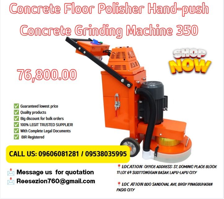 Concrete Floor Polisher Hand-push Concrete Grinding Machine 350 ...