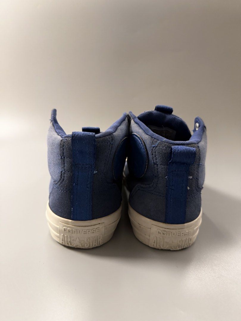 Converse All Star Blue High Top Sneakers Size 7 (Category: Sneakers) located in Quezon City. Submitted by markieexp (Listing ID 1470459782, Image 3). Description: - Brand: Converse All Star - Style: High top sneakers with pull tabs for easy slip-on - Color: Classic navy blue with white rubber toe caps and midsoles - Size: US Men's 7 / Women's 8.5 - Condition: Uppers are clean and intact; soles show only minor dirt from normal wear - Perfect, vers