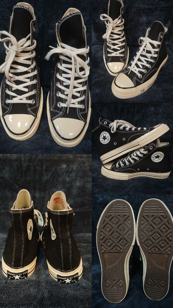 Converse Chuck 70 High Top Black Size 7.5 (Category: Sneakers) located in Manila. Submitted by 23rod (Listing ID 1470350049, Image 1). Description: Converse Chuck 70 High Top (Black/Egret) - Authentic & Fresh! Price: ₱2,600 (Slightly negotiable para sa mabilis kumuha) Description: Selling my personal pre-loved Converse Chuck 70 High Top in Classic Black/Egret colorway. Legit / 100% Authentic (Verified original with complete details: glossy premiu
