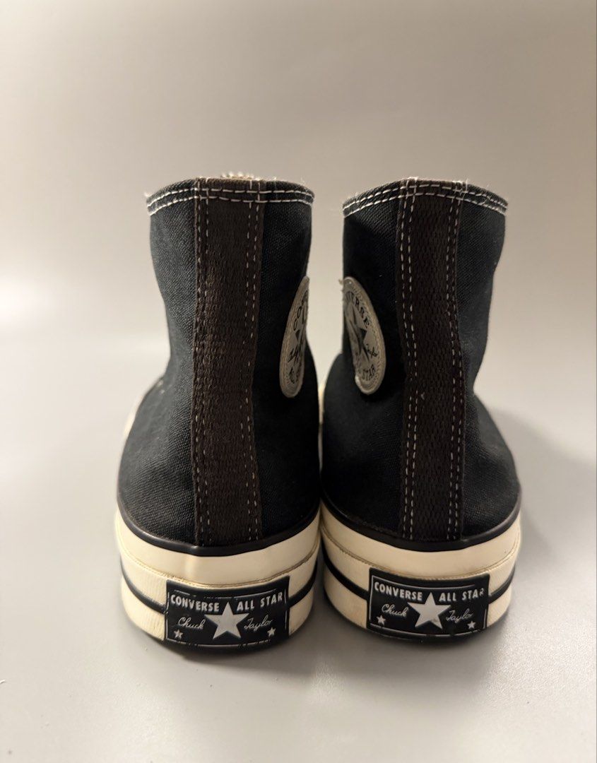 Converse Chuck 70 High Top Black Egret 8.5 (Category: Sneakers) located in Caloocan City. Submitted by maempenafi21452 (Listing ID 1470461508, Image 3). Description: - Brand: Converse Chuck 70 High Top - Color: Classic Black with off-white midsole - Size: Men's 8.5 / Women's 10.5 / EUR 42 (Unisex) - Condition: Excellent, minimal wear on soles - Details: Durable canvas upper, iconic ankle patch, clean laces and inner lining.