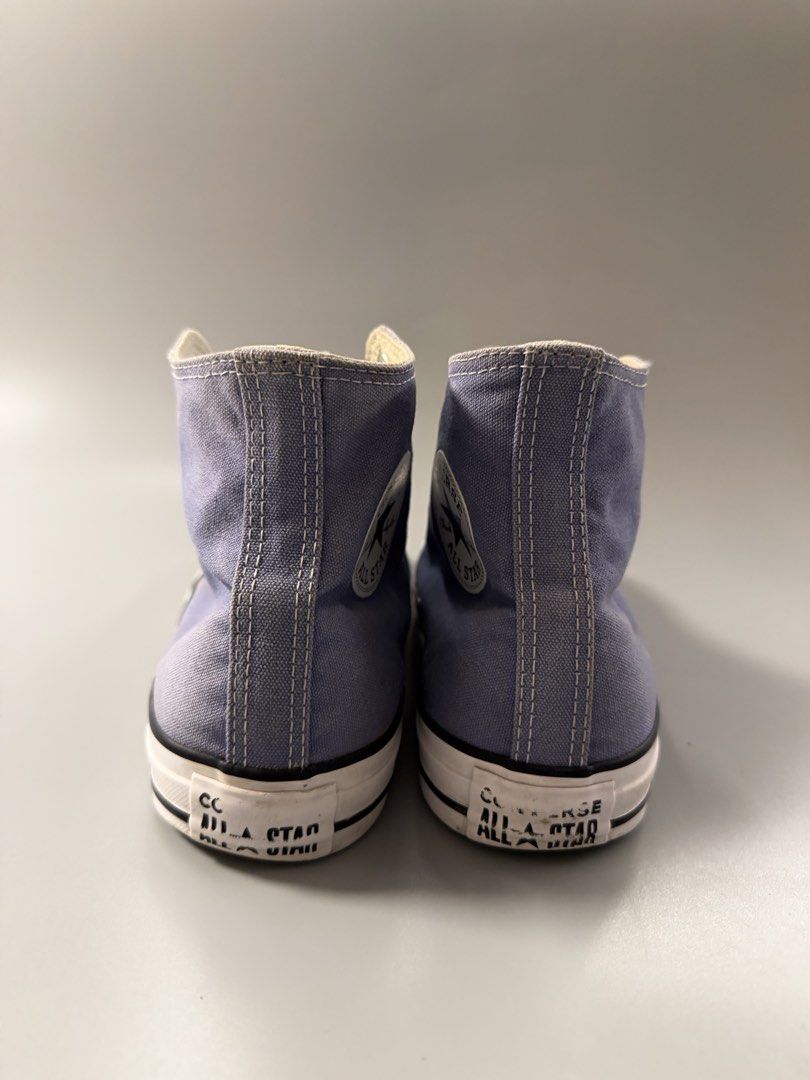 Converse Chuck Taylor All Star High Top Blue (Category: Sneakers) located in Caloocan City. Submitted by maempenafi21452 (Listing ID 1470461085, Image 3). Description: - Brand: Converse - Style: High top sneakers - Color: Blue with white laces and midsoles - Size: UK 6.5 / US Men's 6.5 / US Women's 8.5 / EUR 39.5 - Condition: Classic canvas upper, clean white midsoles with black piping, and minor wear marks on rubber outsoles.