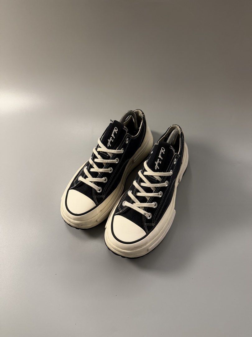 Converse Chuck Taylor All Star Move Black White (Category: Sneakers) located in Caloocan City. Submitted by maempenafi21452 (Listing ID 1470461734, Image 2). Description: - Brand: Converse - Style: Black and white canvas platform sneakers - Size: US Men's 7.5 / Women's 9 - Design details: Chunky stacked sole, iconic heel star badge, white contrast stitching, and branded tongue label - Condition: Uppers in solid shape, soles show minor wear - Perf