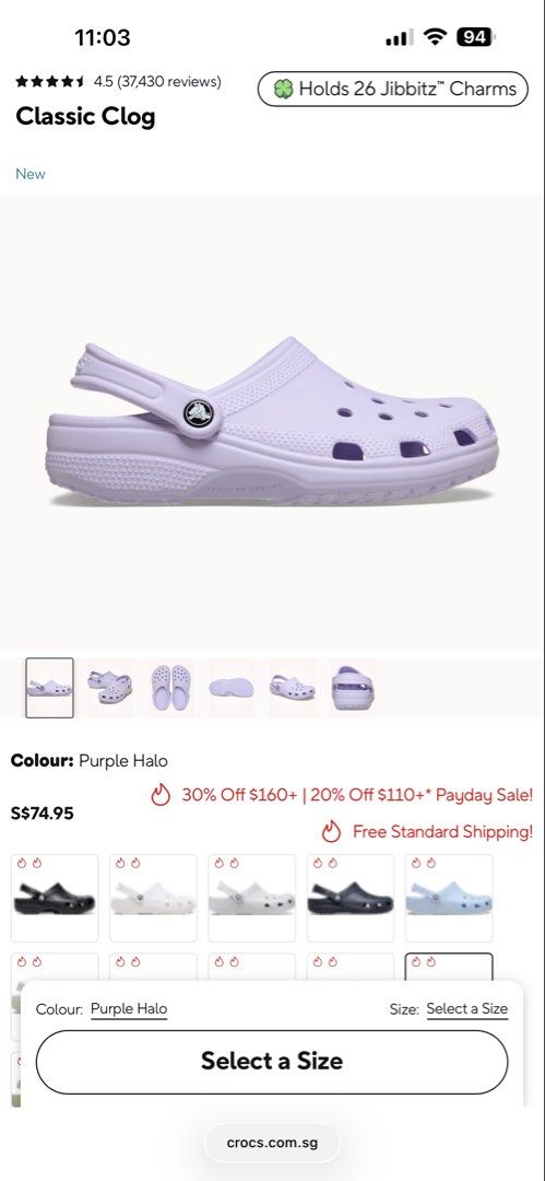 Crocs Classic Clog Purple Halo, Women's Fashion, Footwear, Flipflops ...