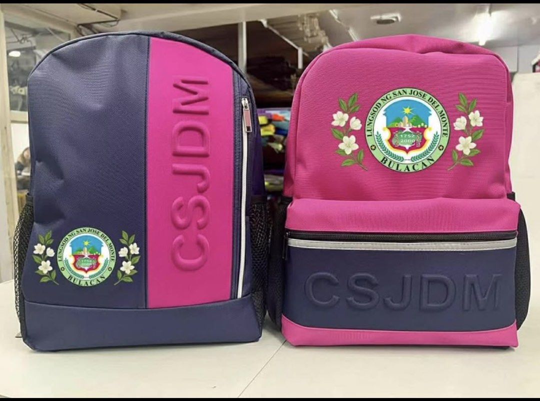 Customized School Backpacks and Tote Bags with Emboss Print (Category: Backpacks) located in Manila. Submitted by richielapits1990 (Listing ID 1470444583, Image 1). Description: Customized School Backpack and Tote Bag Emboss Print of the City Name DTF Print of the City Logo Imported Material Made To Order Minimum Order 3,000pcs. .