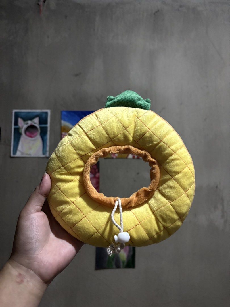 Cute Fruit and Bread Pet Recovery Collars Soft Cones (Category: Health & Grooming) located in Manila. Submitted by royalpengwen (Listing ID 1470440438, Image 1). Description: - Set of 3 adorable pet recovery collars featuring pineapple, avocado, and toasted bread designs - Made with soft plush fabric for maximum comfort during recovery from surgery or injuries - Adjustable drawstring with toggle ensures a secure and snug fit - Lightweight alterna