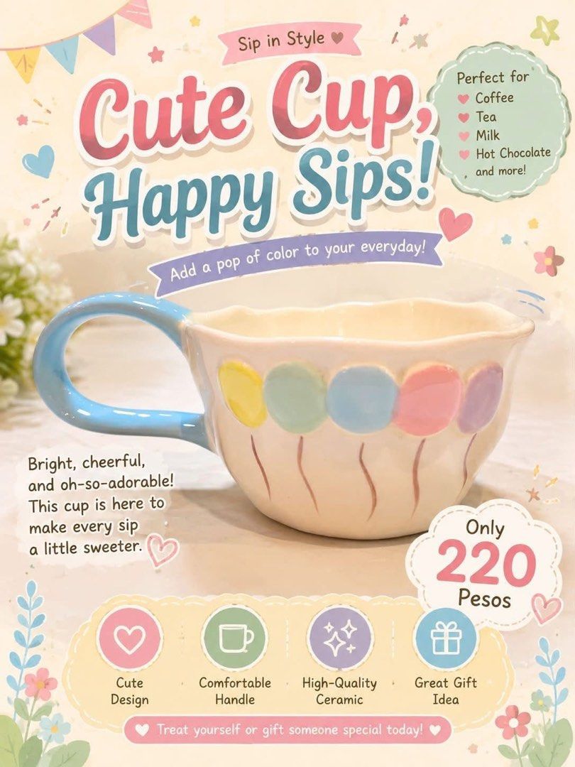 Cute Low Mug (Category: Coffee & Tea Tableware) located in San Pablo. Submitted by lamujer_stonewareph (Listing ID 1470505225, Image 2). Description: Good Condition .