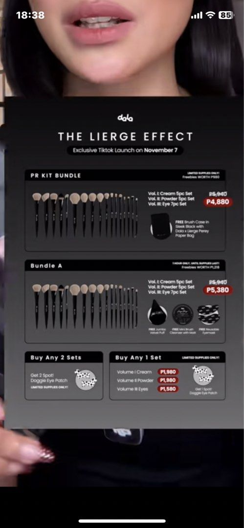 dala x lierge brushes TINGI!! (Category: Makeup) located in Bulacan. Submitted by chloeloey (Listing ID 1470458518, Image 1). Description: may willing ba makipaghati sa brushes hehe will get dual-sided concealer and long diffused powder brushes lang coz i have the dala x toni pa .