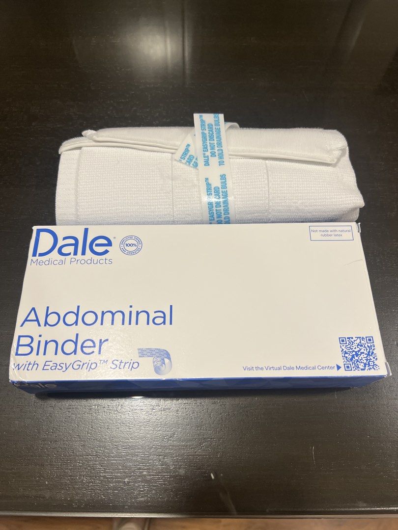Dale Abdominal Binder with EasyGrip Strip (Category: Braces, Support & Protection) located in Makati City. Submitted by kelly17li (Listing ID 1470496219, Image 1). Description: - Brand: Dale Abdominal Binder - Color: White with EasyGrip strip - Condition: Brand new, unopened packaging in original box - Ideal for: Post-surgery recovery and core support - Storage: Clean, smoke-free home - Feel free to message for more details! Medical grade binder.