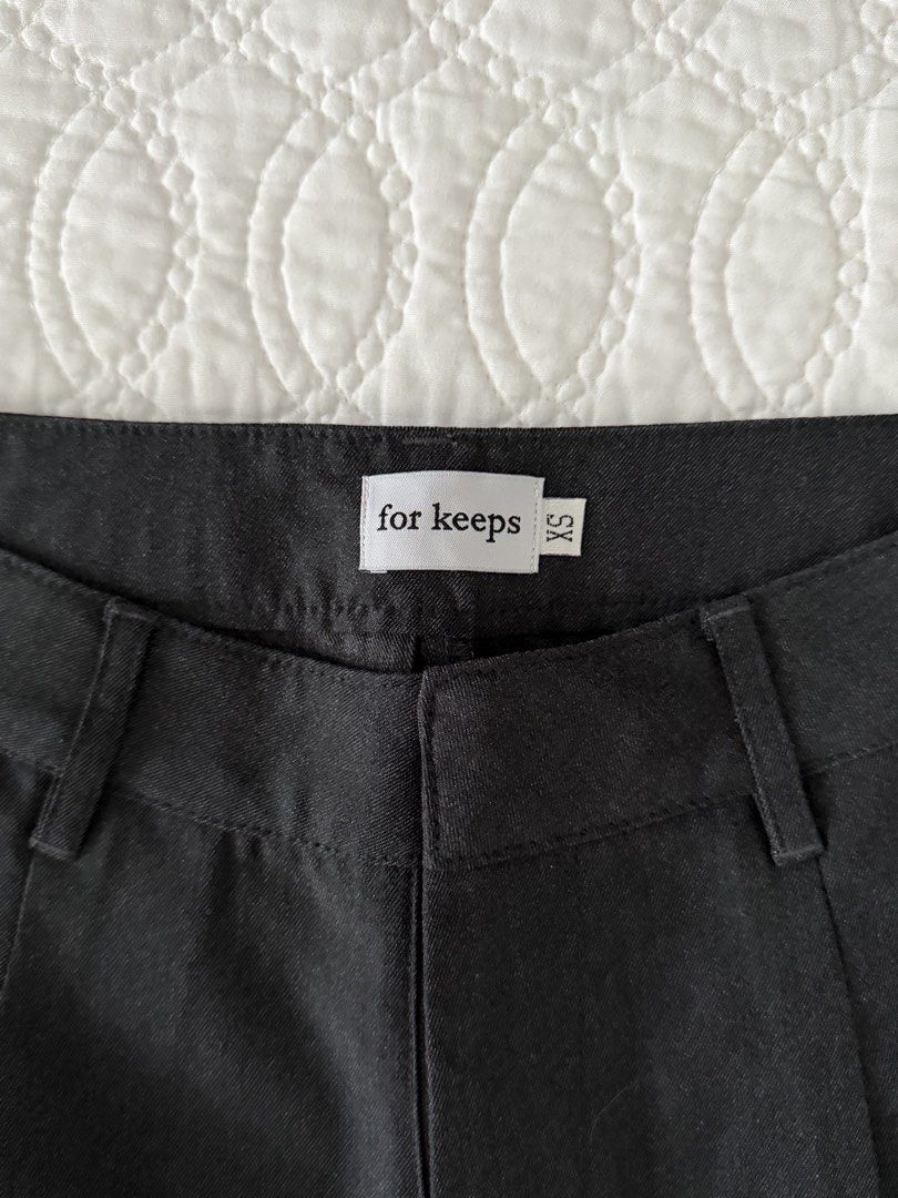 Dark Grey For Keeps Trousers (Category: Other Bottoms) located in Quezon City. Submitted by kelangot (Listing ID 1470425342, Image 2). Description: Selling this item in great condition! Brand: forkeeps the label Size: xs Condition: worn only once Color: dark grey RFS: decluttering 📦 Shipping: C/O buyer 💸 Payment: GCash, BPI, or GoTyme Feel free to message me for inquiries Strictly no cancellations, returns, or refunds. Happy shopping! ♡.