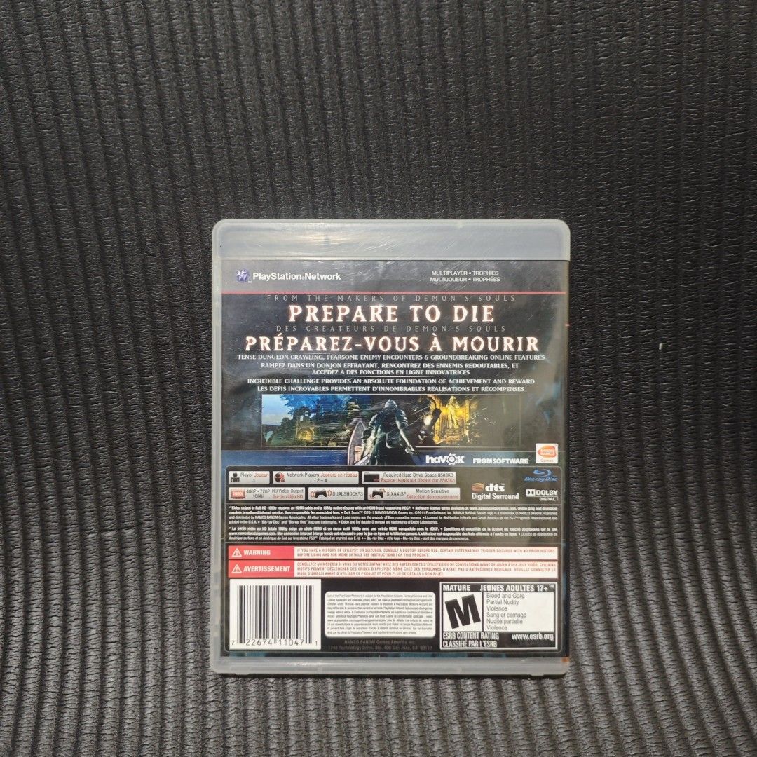 Dark Souls PS3 Game R1 (Category: PlayStation) located in Quezon City. Submitted by shopme_gadget30 (Listing ID 1470519588, Image 3). Description: kindly read the details first for sale fixed price mint condition tested and working with Case and disc game (no scratches) with Manual compatible to ps3 console R1 Region qc area meet up: sm north shipping fee must shoulder by the buyer via lalamove or grab payment: bdo/gcash happy gaming everyone.