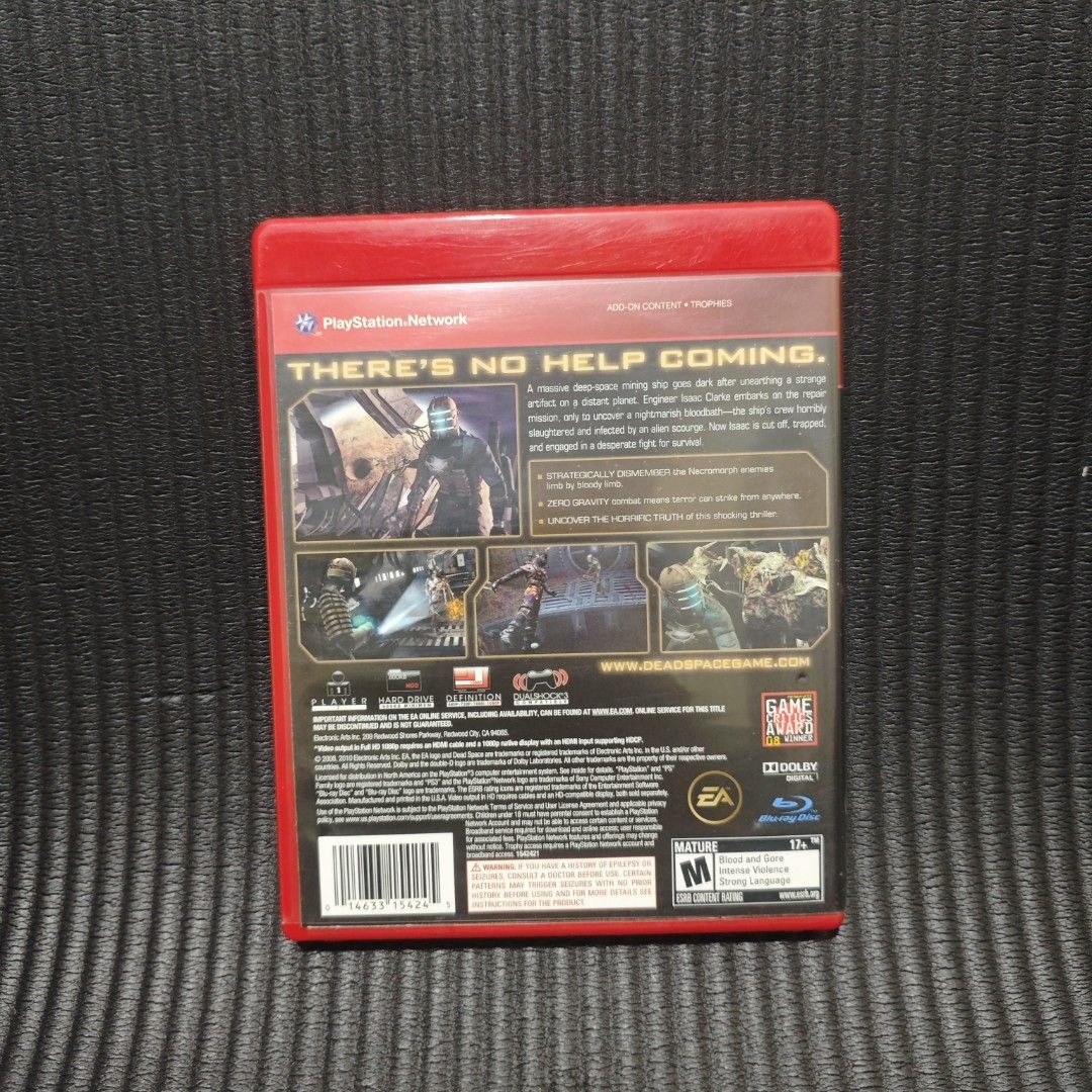 Dead Space PS3 Game R1 Cib (Category: PlayStation) located in Quezon City. Submitted by shopme_gadget30 (Listing ID 1470516190, Image 3). Description: kindly read the details first for sale fixed price mint condition tested and working with Case and disc game (no scratches) with Manual compatible to ps3 console R1 Region qc area meet up: sm north shipping fee must shoulder by the buyer via lalamove or grab payment: bdo/gcash happy gaming everyone