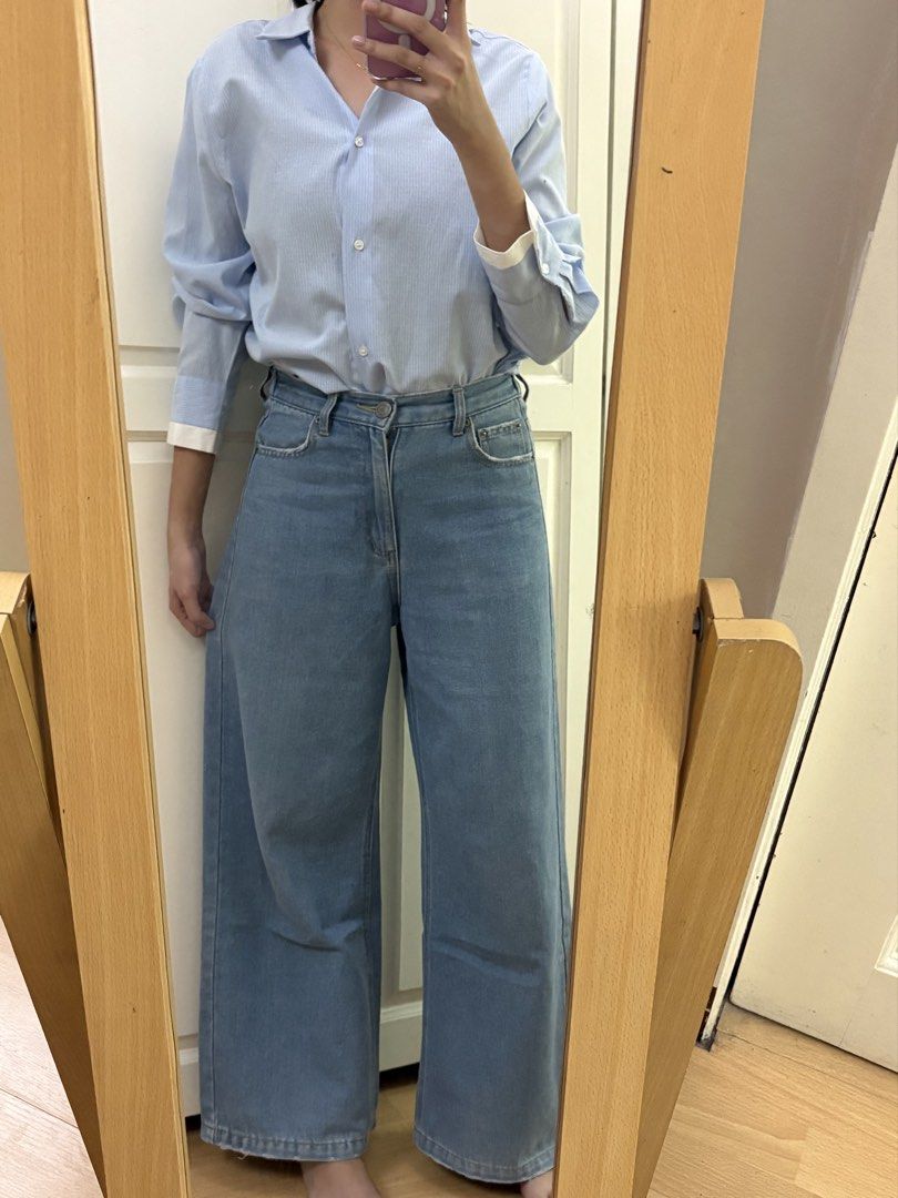 denim wideleg pants (Category: Jeans) located in Balanga. Submitted by shopflora (Listing ID 1470530828, Image 1). Description: waist: 29 length: 40 high quality fabric!.