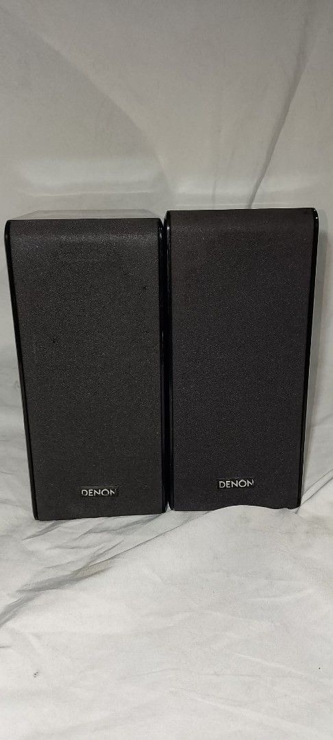 Denon SC-AS511 satellite Speakers Pair (Category: Soundbars, Speakers & Amplifiers) located in Quezon City. Submitted by jpnvintageonline (Listing ID 1470509534, Image 1). Description: - Model: Denon SC-AS511 satellite Speakers - Finish: Sleek glossy black - Grills: Included and removable - Impedance: 6 ohms (40W to 100W peak input) - Connections: Spring clip terminals on the back - Sound: Clean and crisp audio reproduction - Design: Compact size