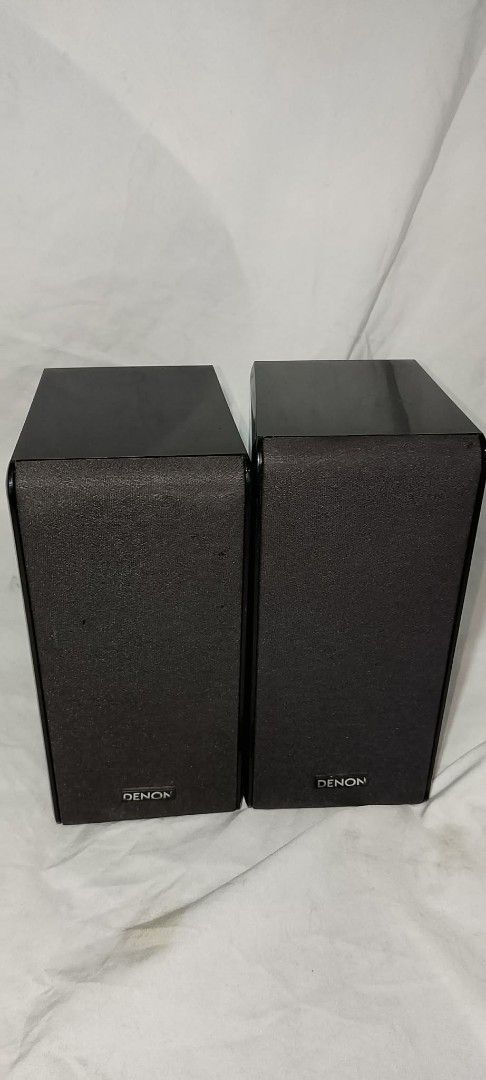 Denon SC-AS511 satellite Speakers Pair (Category: Soundbars, Speakers & Amplifiers) located in Quezon City. Submitted by jpnvintageonline (Listing ID 1470509534, Image 3). Description: - Model: Denon SC-AS511 satellite Speakers - Finish: Sleek glossy black - Grills: Included and removable - Impedance: 6 ohms (40W to 100W peak input) - Connections: Spring clip terminals on the back - Sound: Clean and crisp audio reproduction - Design: Compact size