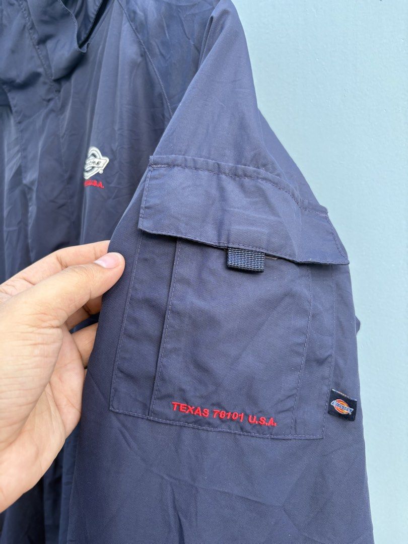 Dickies ECWCS Hooded Gorpcore Shell Jacket (Category: Coats, Jackets and Outerwear) located in General Santos City (Dadiangas). Submitted by a.rt.eyes (Listing ID 1470465785, Image 3). Description: Dickies ECWCS Hooded Gorpcore Shell Jacket Packable and Removable hood Water repellent jacket Size large on tag Dimension width 25 length 28 length 29 Excellent condition with no issues Color rate 10/10 Original Located in General Santos City, Mindanao