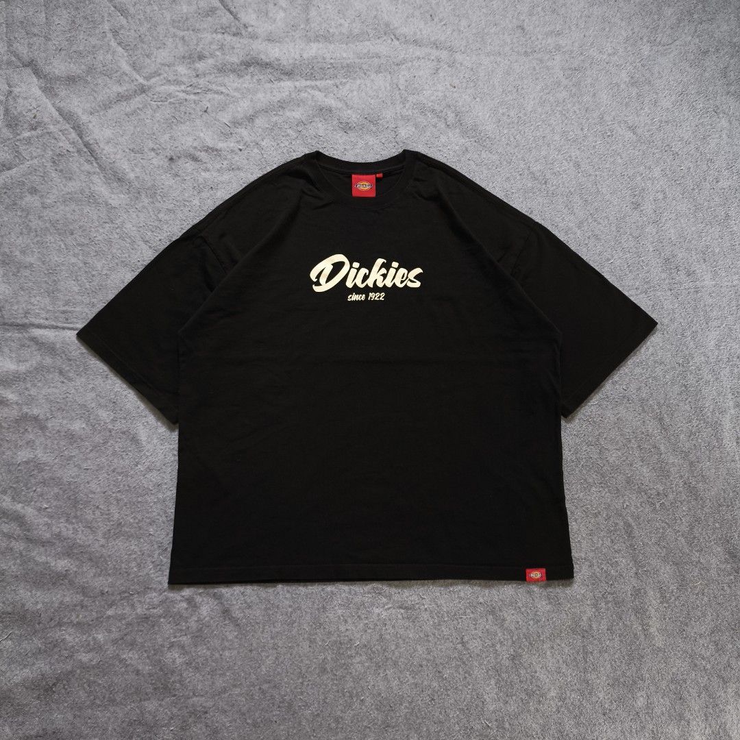 Dickies Script Logo Shirt (Category: Tshirts & Polo Shirts ) located in Manila. Submitted by shykes_26 (Listing ID 1470486504, Image 1). Description: Dimensions Width - 26 Length - 28.5 Size on tag - L Issues - None.